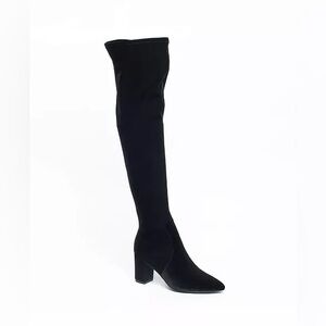 SMASH Malia Black Velvet Over the Knee Wide Calf Boots Sz 13W and 13 BNWB